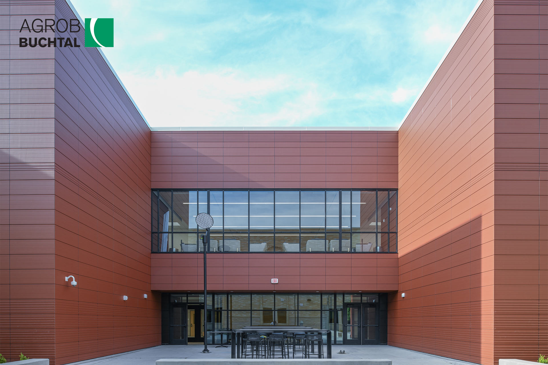 Walnut Grove High School, Smooth and Ribbed KeraTwin Panels, Natura 397 Brick Red