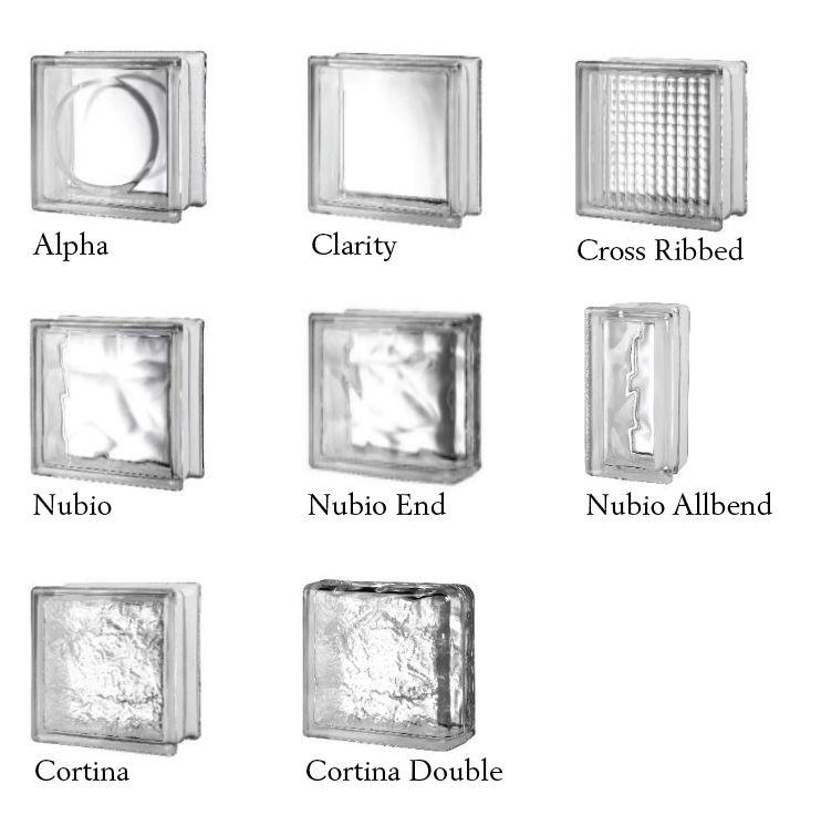 The different types of glass block